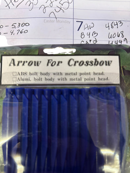 17987 - 7" Blue Crossbow Arrows 12pk Plastic With Metal Tip |77|