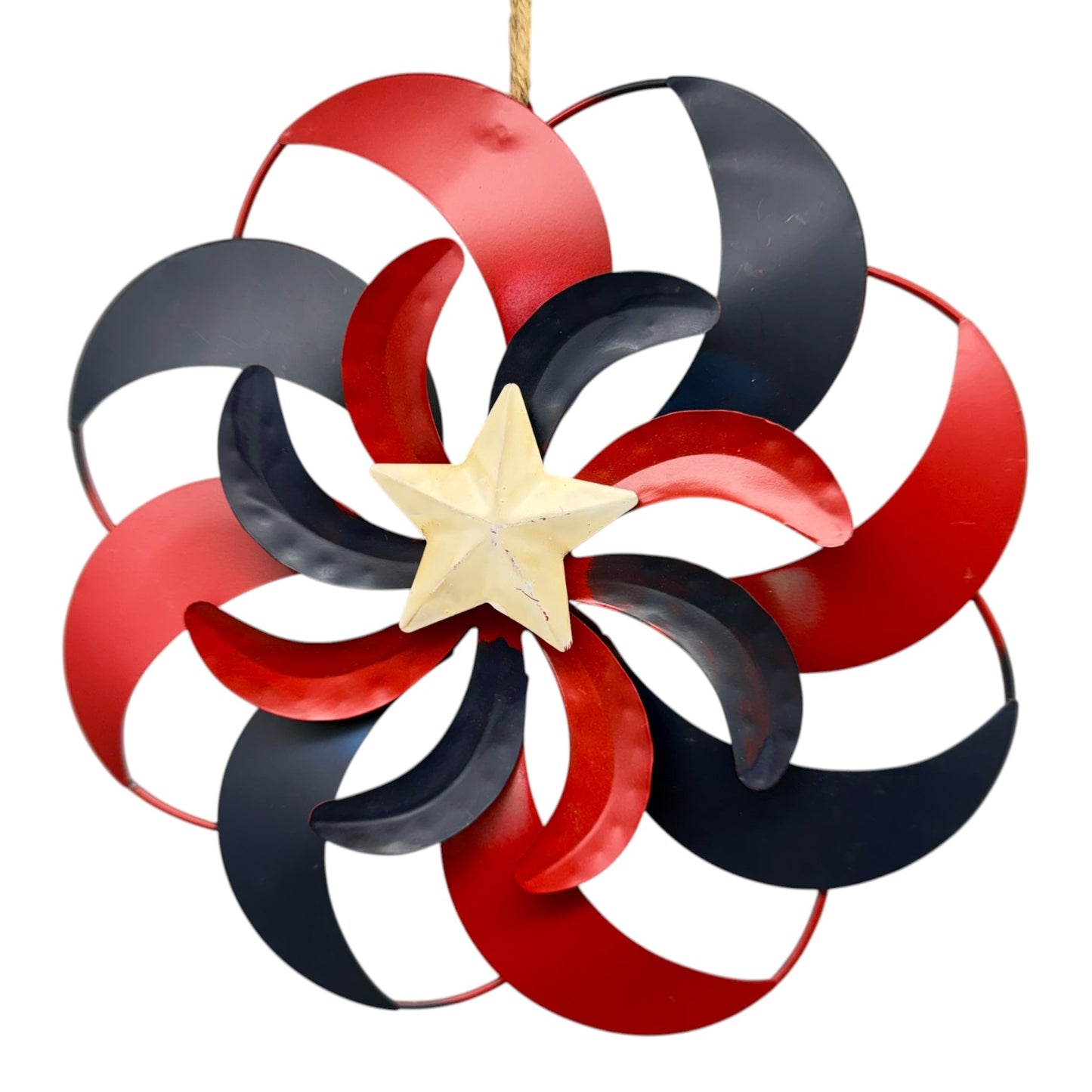 40393 - White Star 10" Spinning Patriotic Metal Windmill |G-11|