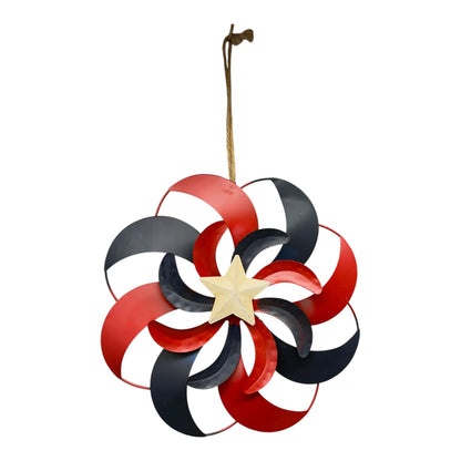 40393 - White Star 10" Spinning Patriotic Metal Windmill |G-11|