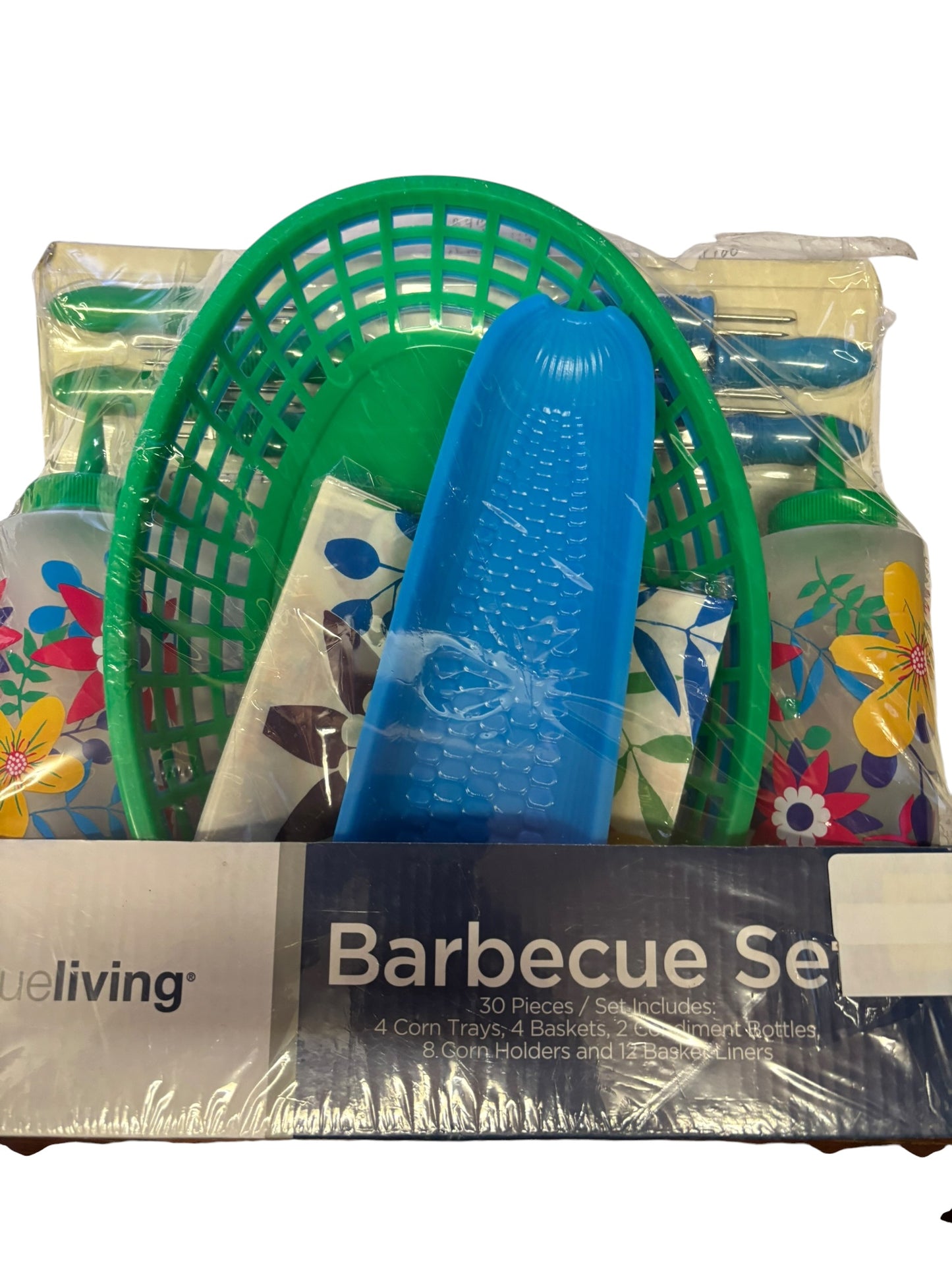 27919 - 30 Piece True Living BBQ Set - Corn Trays, Baskets, Condiment Bottles, Corn Holders And Basket Liners |8-16|