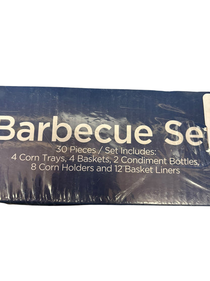 27919 - 30 Piece True Living BBQ Set - Corn Trays, Baskets, Condiment Bottles, Corn Holders And Basket Liners |8-16|