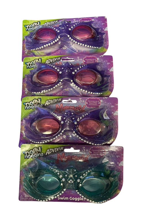 27945 - SET OF FOUR Stylish Summer Mermaid Swim Goggles for Children in Purple and Green Design |