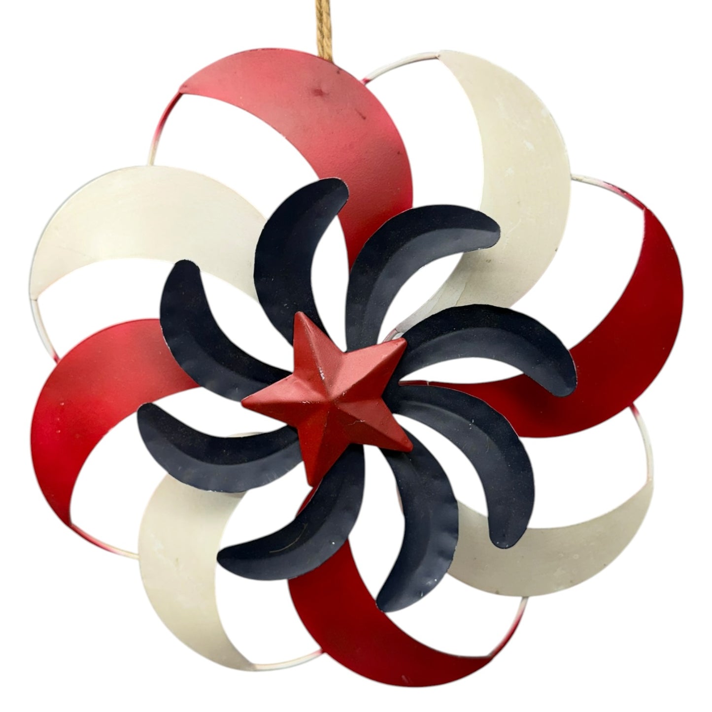 24734 - Red Star 10" Spinning Patriotic Metal Windmill |G-11|
