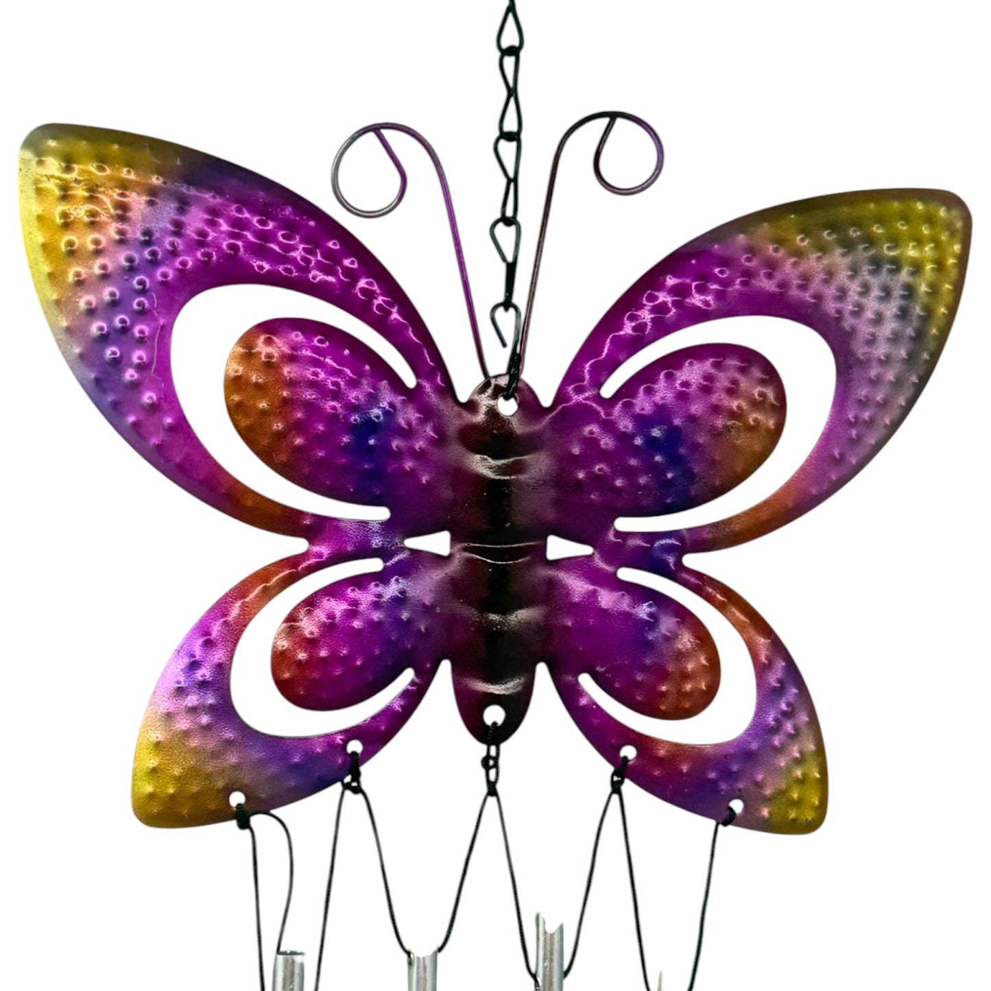 29770 - 9" Pink Purple Butterfly Windchime |G-4|
