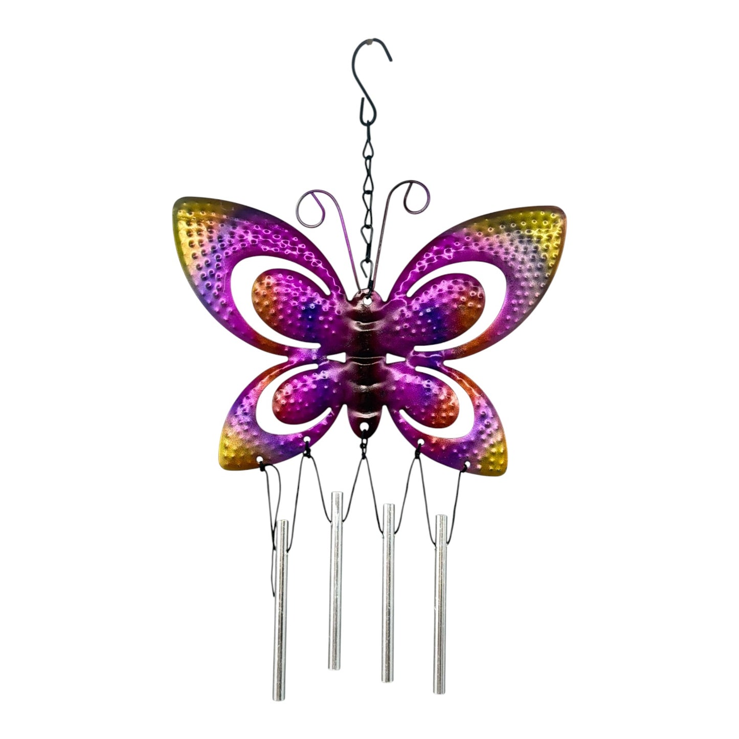 29770 - 9" Pink Purple Butterfly Windchime |G-4|