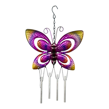 29770 - 9" Pink Purple Butterfly Windchime |G-4|