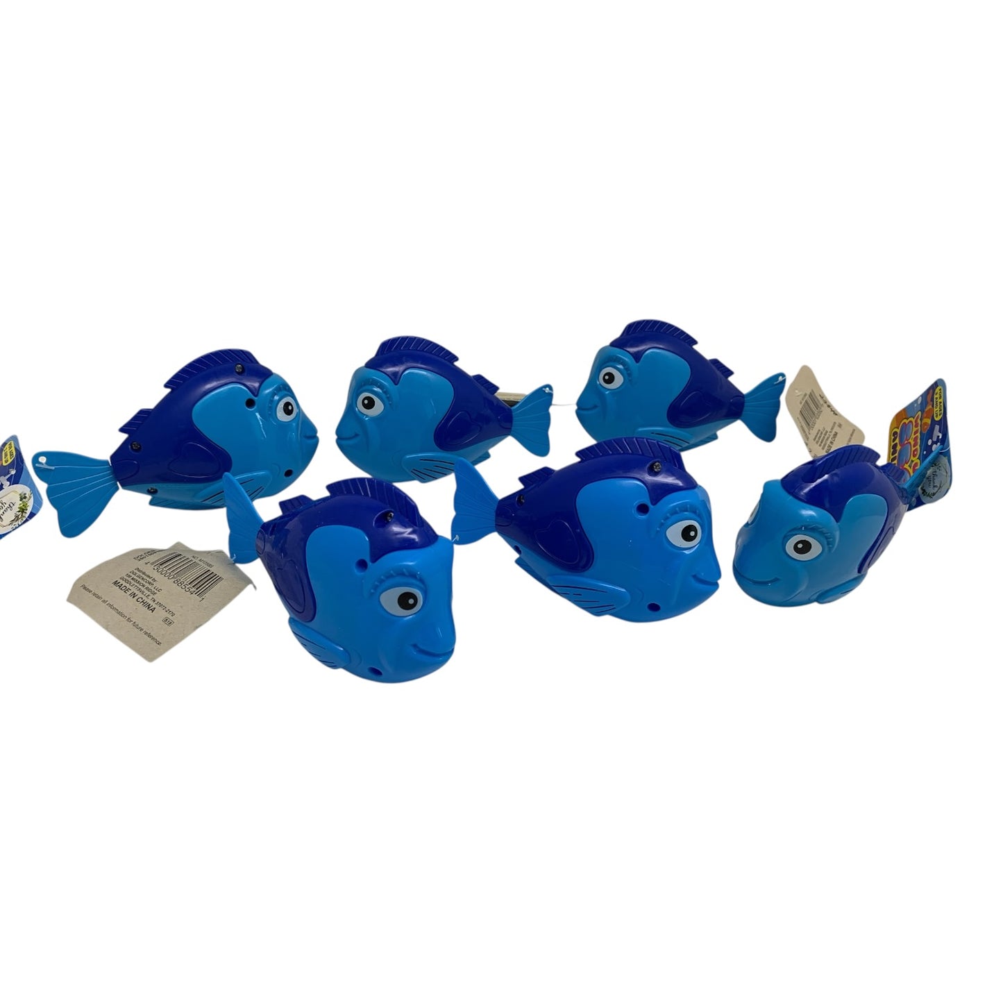 27333 - Set of Six Wind Up Swimming 5" Blue Tang Fish Toy 23840 |TBD|