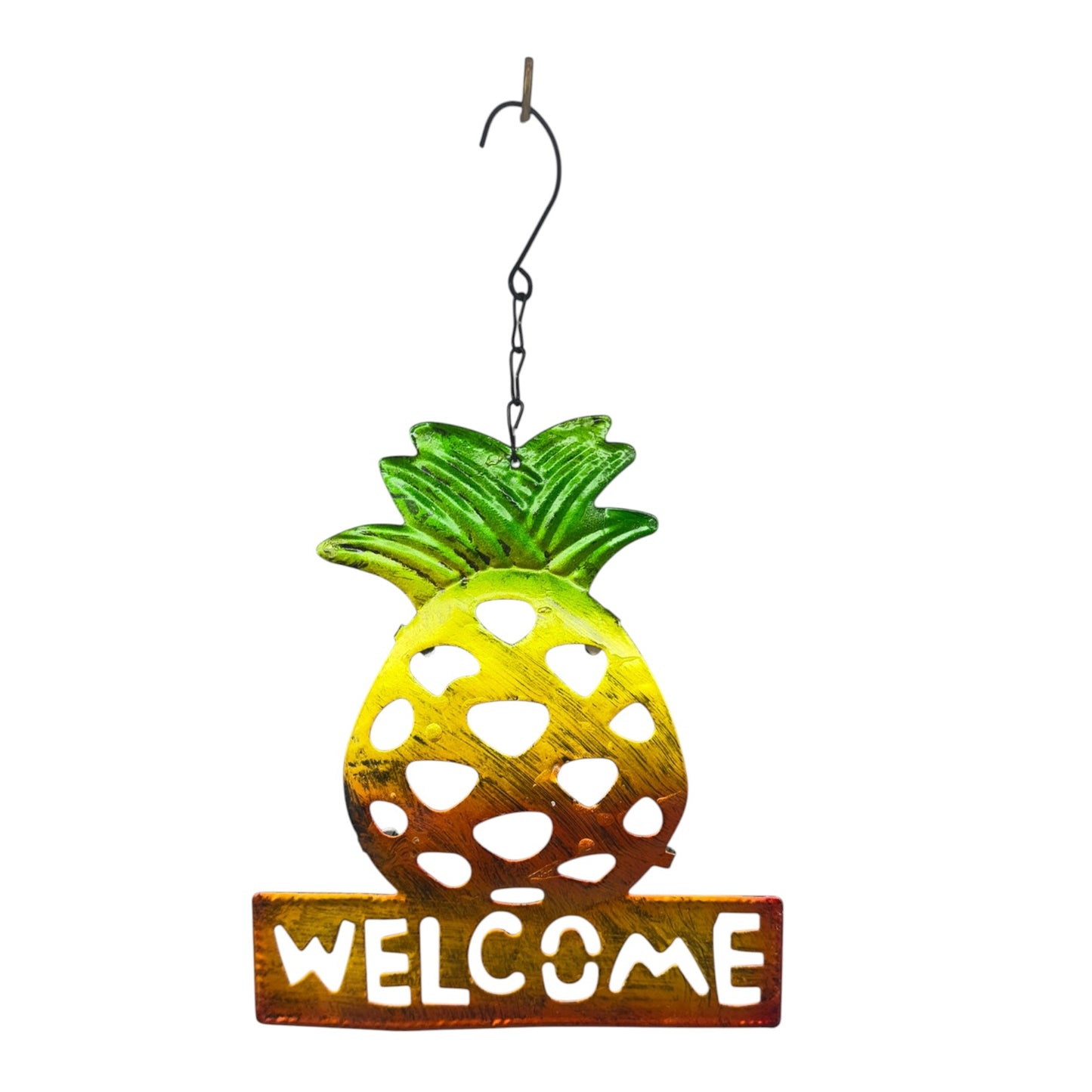 30406 - 9-Inch Metal Pineapple Windchime Sign |G-4|