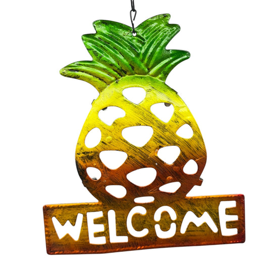 30406 - 9-Inch Metal Pineapple Windchime Sign |G-4|