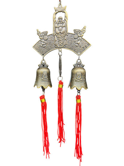 12539 -14" Buddha Prosperity Charm Wind Chime with Red Tassel |13-22|