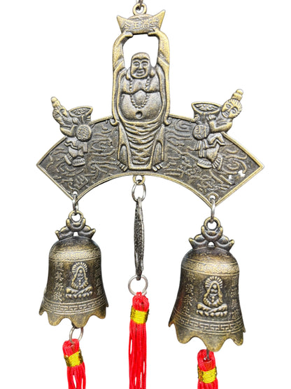 12539 -14" Buddha Prosperity Charm Wind Chime with Red Tassel |13-22|