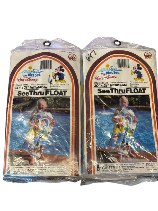 697 - Set of Two DISNEY MICKY MOUSE, DONALD DUCK See Thru Float 30"x21" Mickey Mouse |12-25|