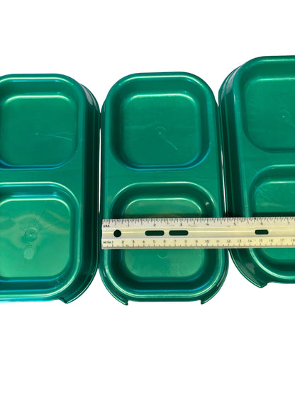 39972-Plastic Double Diner Pet Bowls 9 inch Green 3-Pack |2-16|