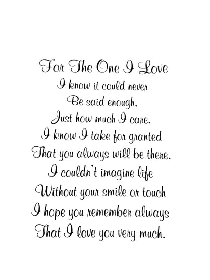 31578 - Romantic 8" Keepsake Plate – "For The One I Love" |TBD|