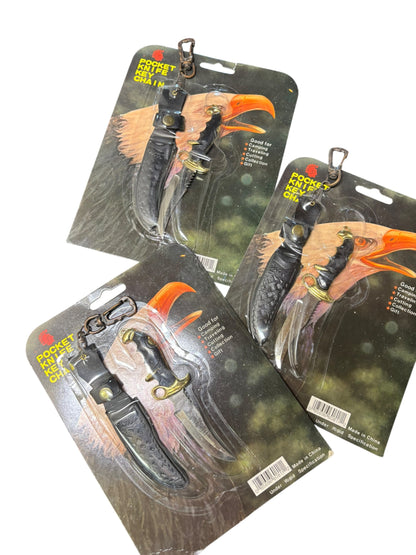 3925 -Set of Three 4.5" Knife Keychain w/Sheath |89|