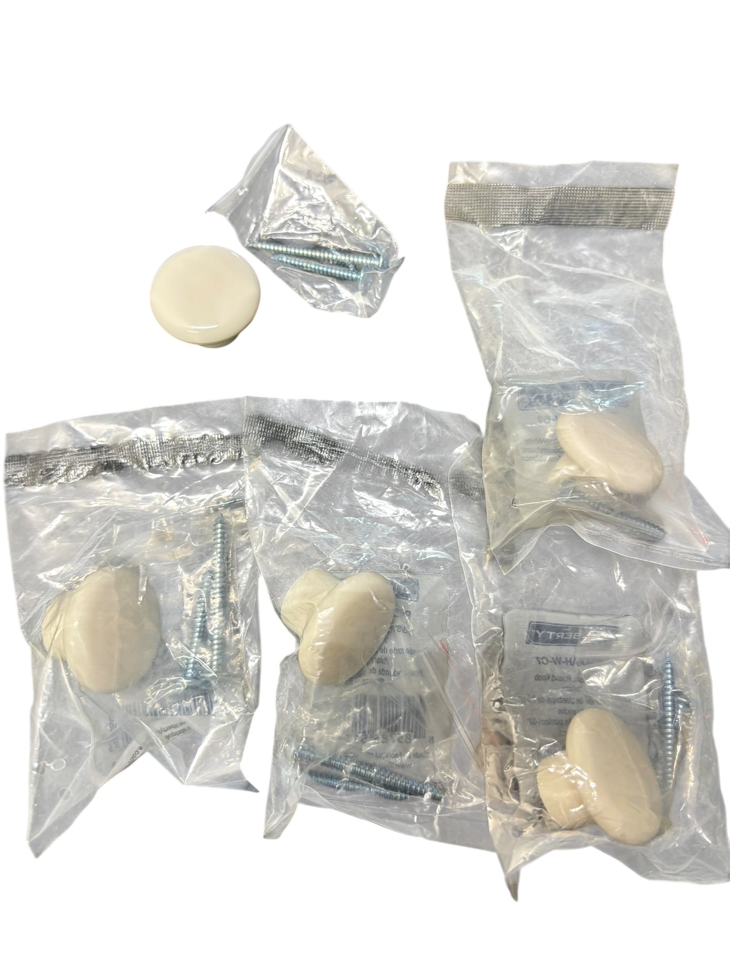 24777 - 5 Pack Round White Knob |11-12|