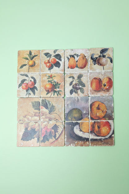 14690- Italian Fruit Tiles 7.5x7.5" Set of Four |12-25|