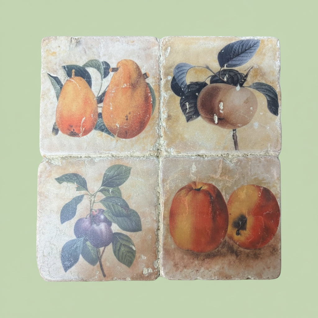 14690- Italian Fruit Tiles 7.5x7.5" Set of Four |12-25|