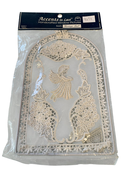 9651 - 8" Accents In Lace Window Arch with Angel |TBD|