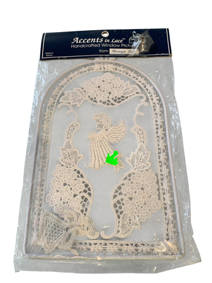 9651 - 8" Accents In Lace Window Arch with Angel |TBD|