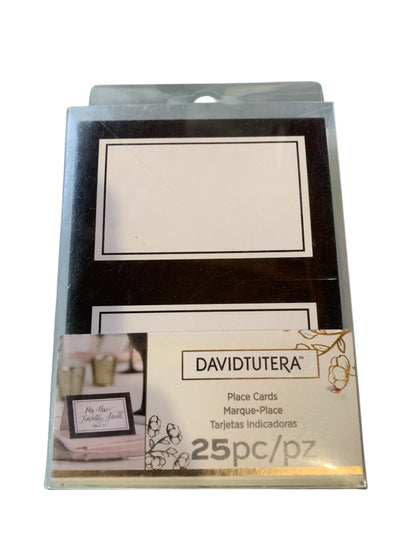 38593 - White/Black Place Cards 25pc 6" |1-32|