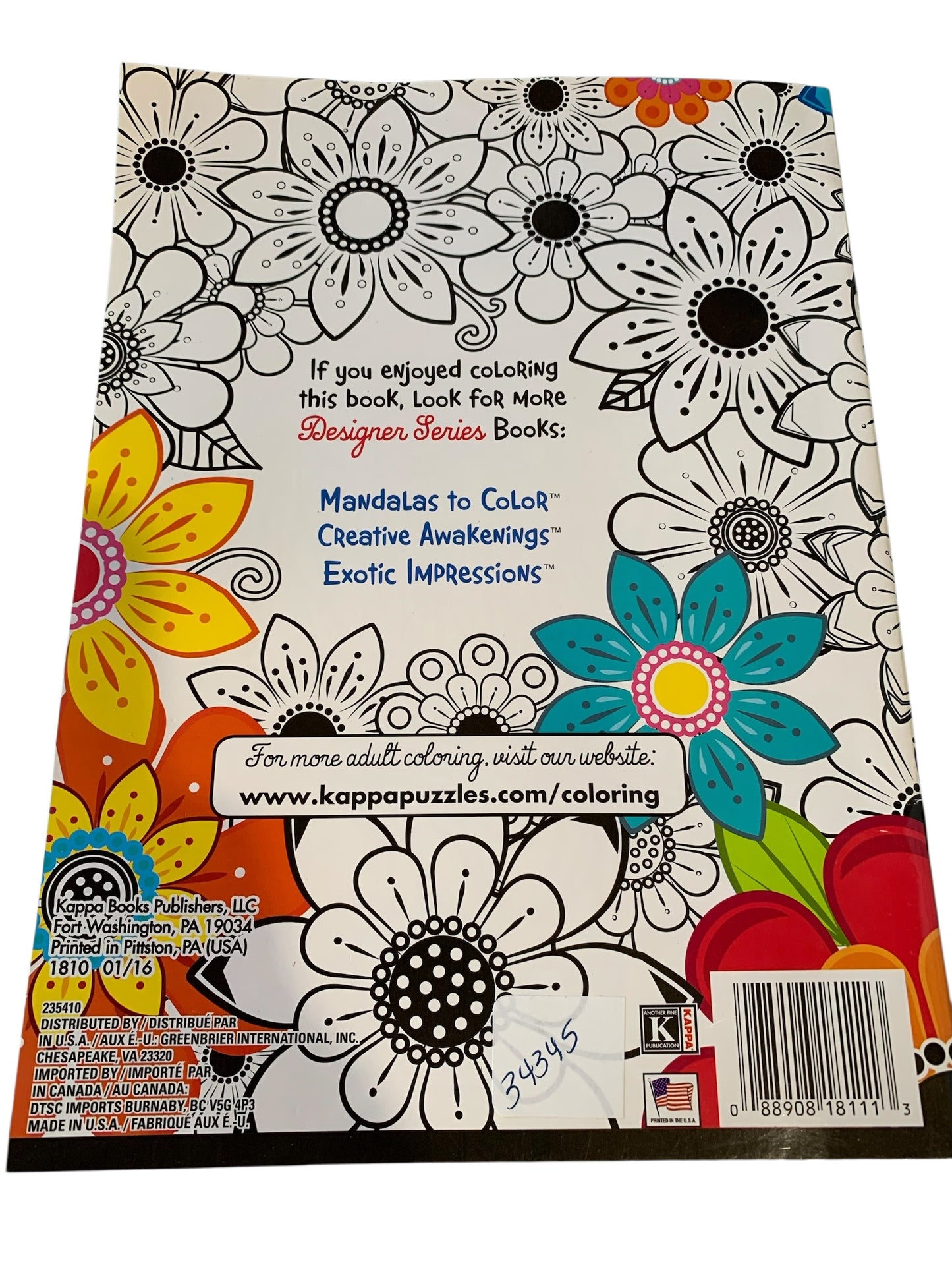 34345 -Designer Series Nature To Color Soft Cover 9" |8-3|