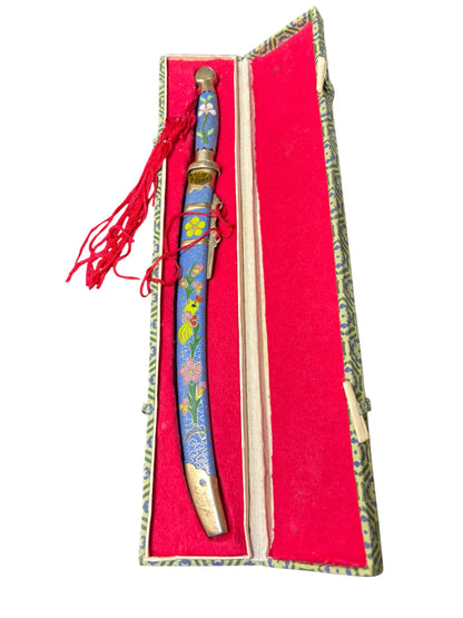 5987 - Blue 11" Letter Opener Floral |105|