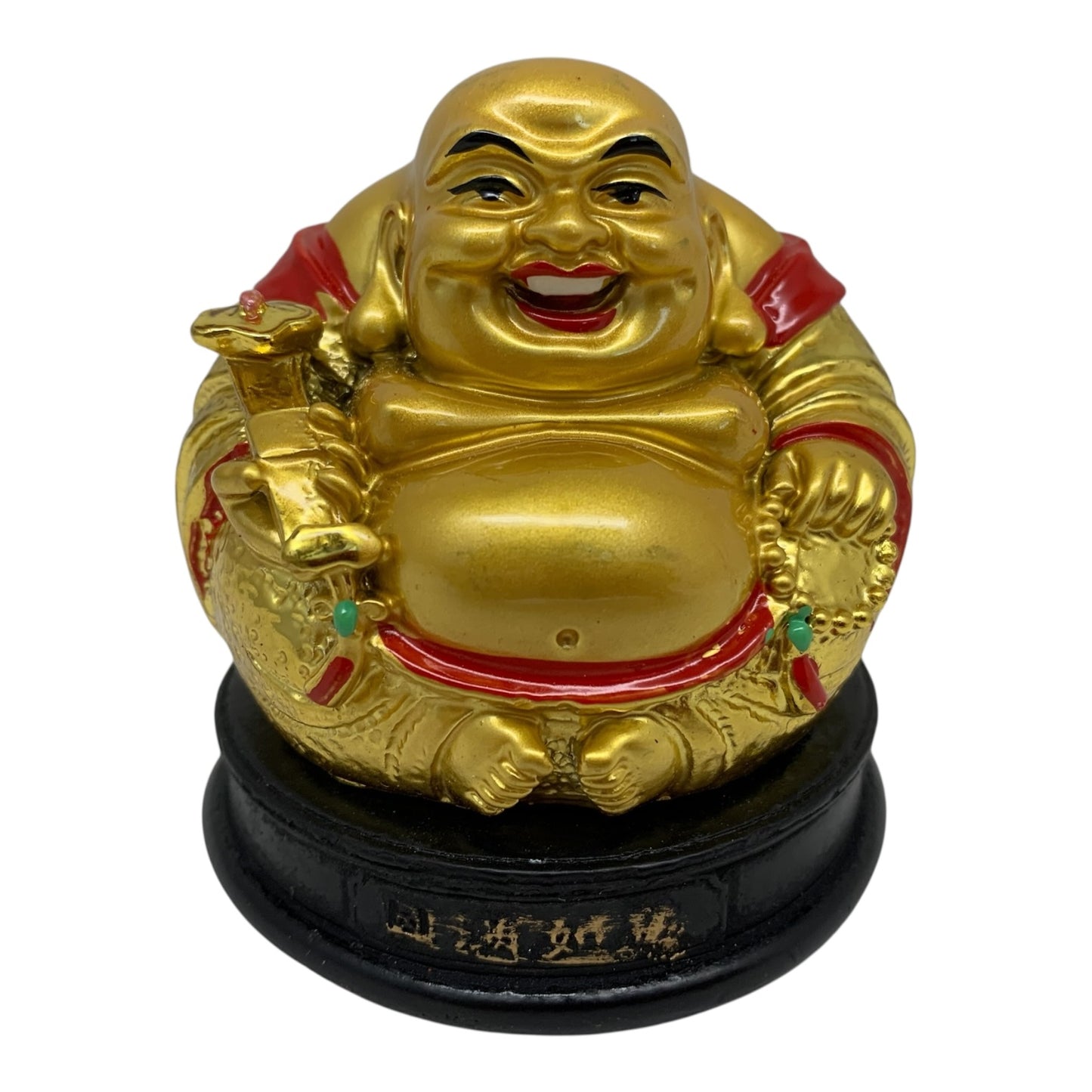 8955 - 4" Round Golden Buddha - w/Bead |Bu-03|sent for prep CL