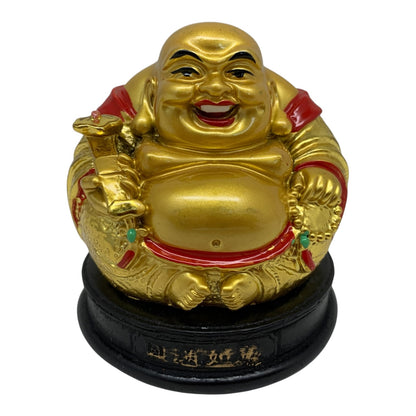 8955 - 4" Round Golden Buddha - w/Bead |Bu-03|sent for prep CL