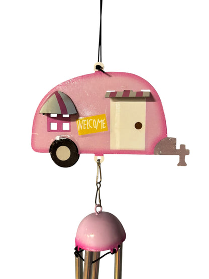 2298 - 12" METAL Pink Camper Mini Windchime |G-8|