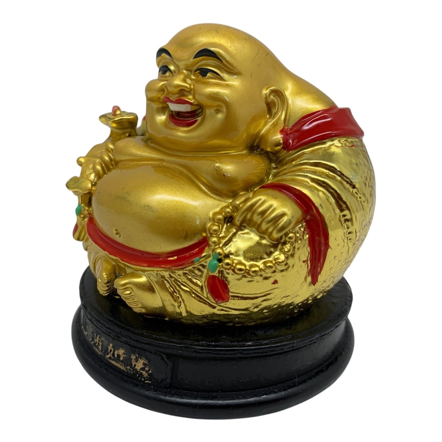 8955 - 4" Round Golden Buddha - w/Bead |Bu-03|sent for prep CL