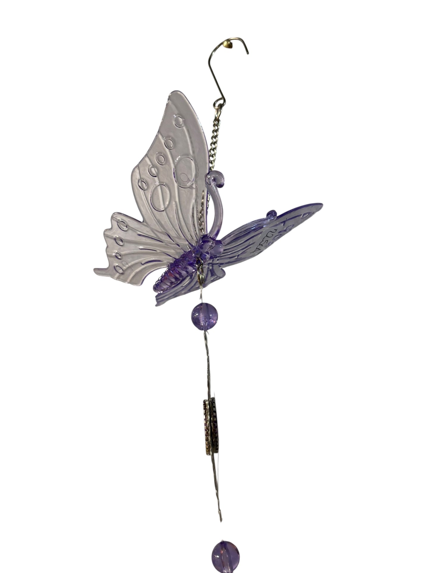 22504 - BUY ONE GET ONE FREE 12" Purple Butterfly Windcharm |G-8|