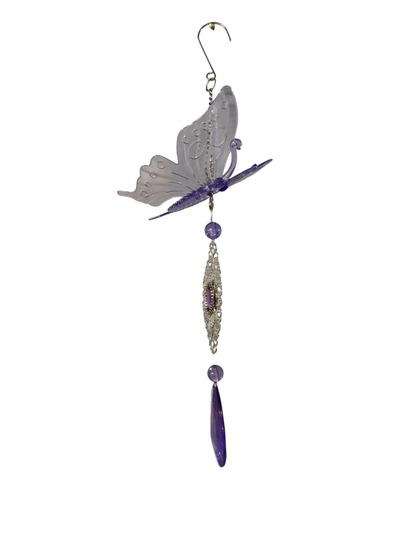 22504 - BUY ONE GET ONE FREE 12" Purple Butterfly Windcharm |G-8|