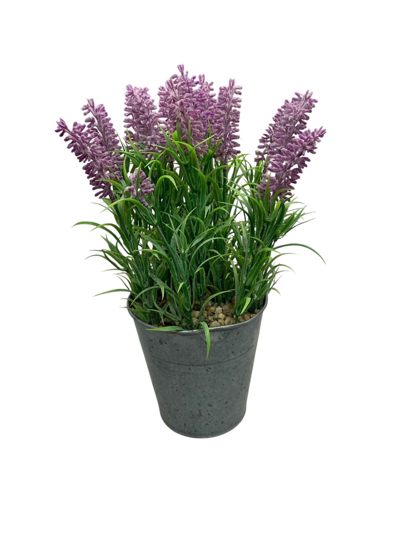 26202 - 12" FAUX Lavender in Tin Bucket  |14-20| |15-19|
