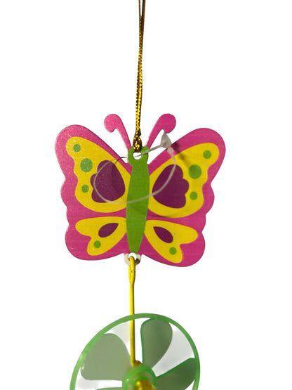 29800 - 12-Inch Metal Butterfly Wind Chime With Windmill |G-4|