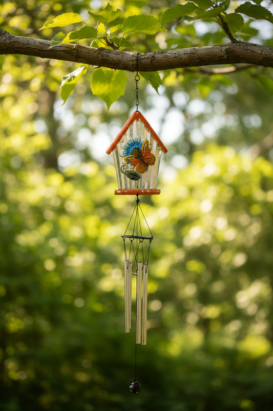 29791 - 28" Butterfly House Metal Windchime |G-4|