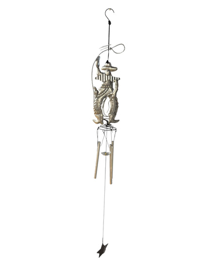 29751 - 32" Metal Texas Windchime w Silver Cowboy |G-7|