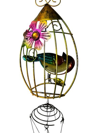 30202 - Caged Bird Metal Windchime 25-Inch |G-7|