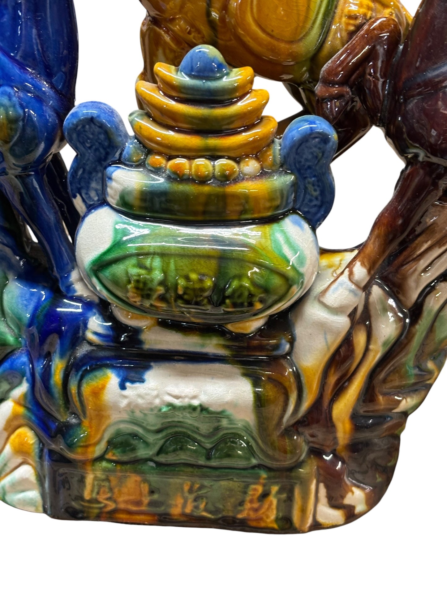 8030 - 13" Ceramic 3 Tang Horses - Over Urn Year of the Horse |TBD|