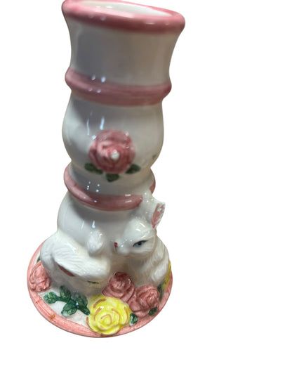 2091 - Set of 2 Rabbit Candle Holders - PUT AWAY