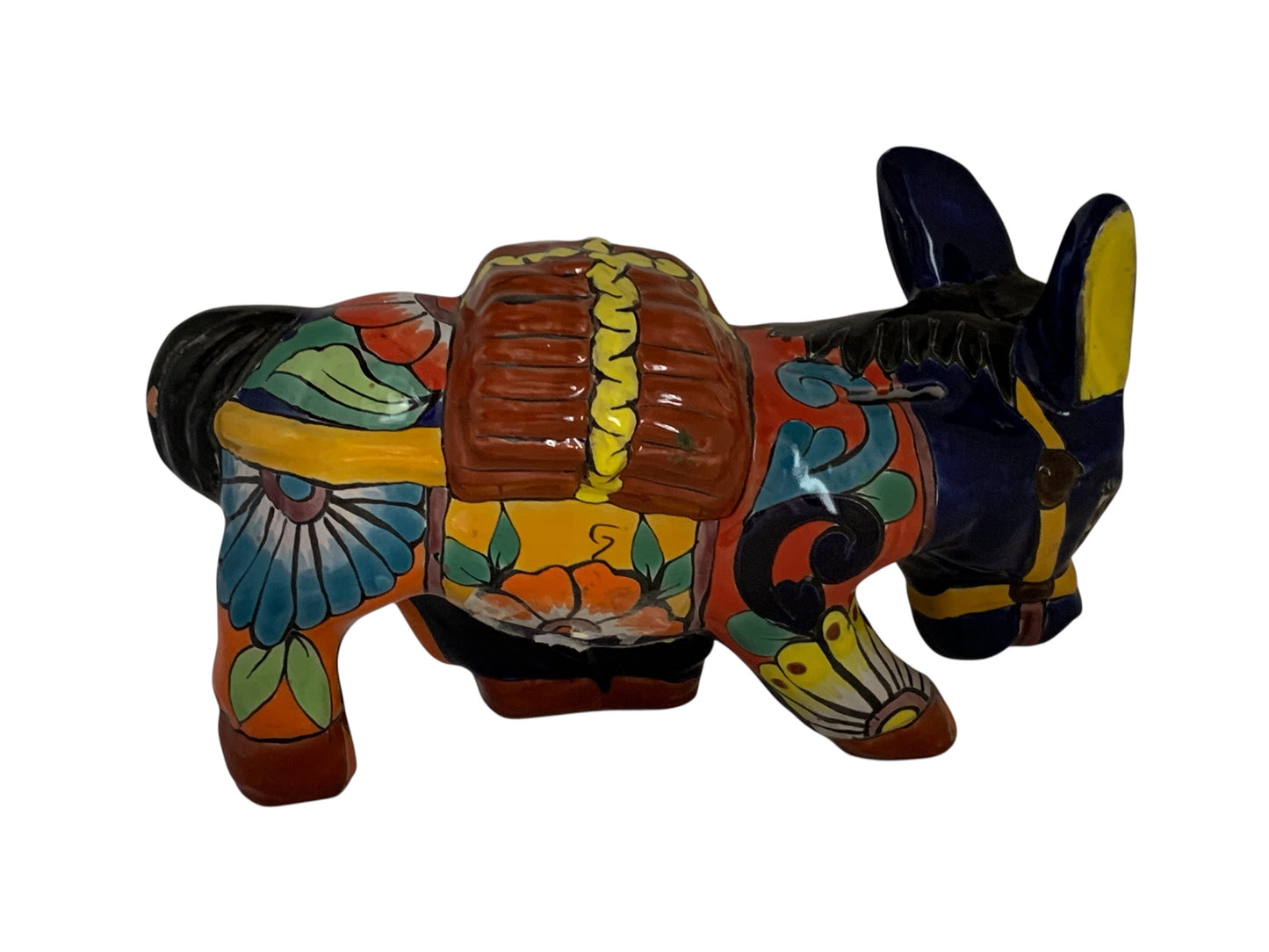 26716 - Authentic Hand-Painted Mexican Talavera Burro 12 Inch |TBD|