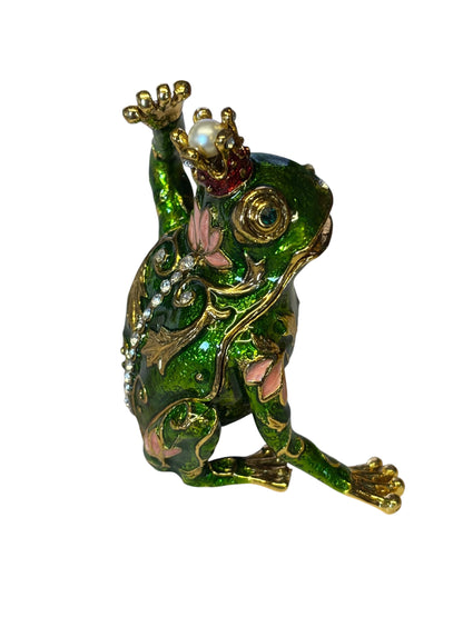 14240 - 4" Metal Frog Box Jeweled |17-30|