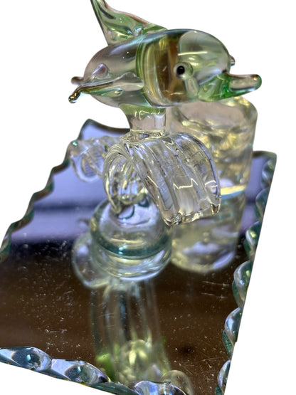 13767 - Buy One Get One Free Green Glass Dolphin 5" |F-17|
