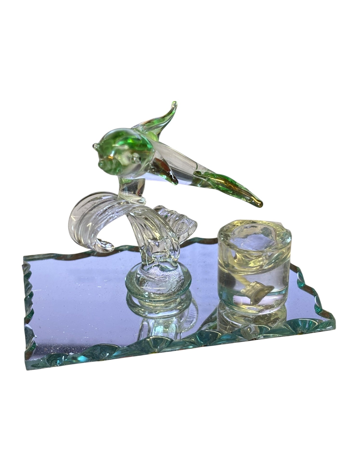13767 - Buy One Get One Free Green Glass Dolphin 5" |F-17|