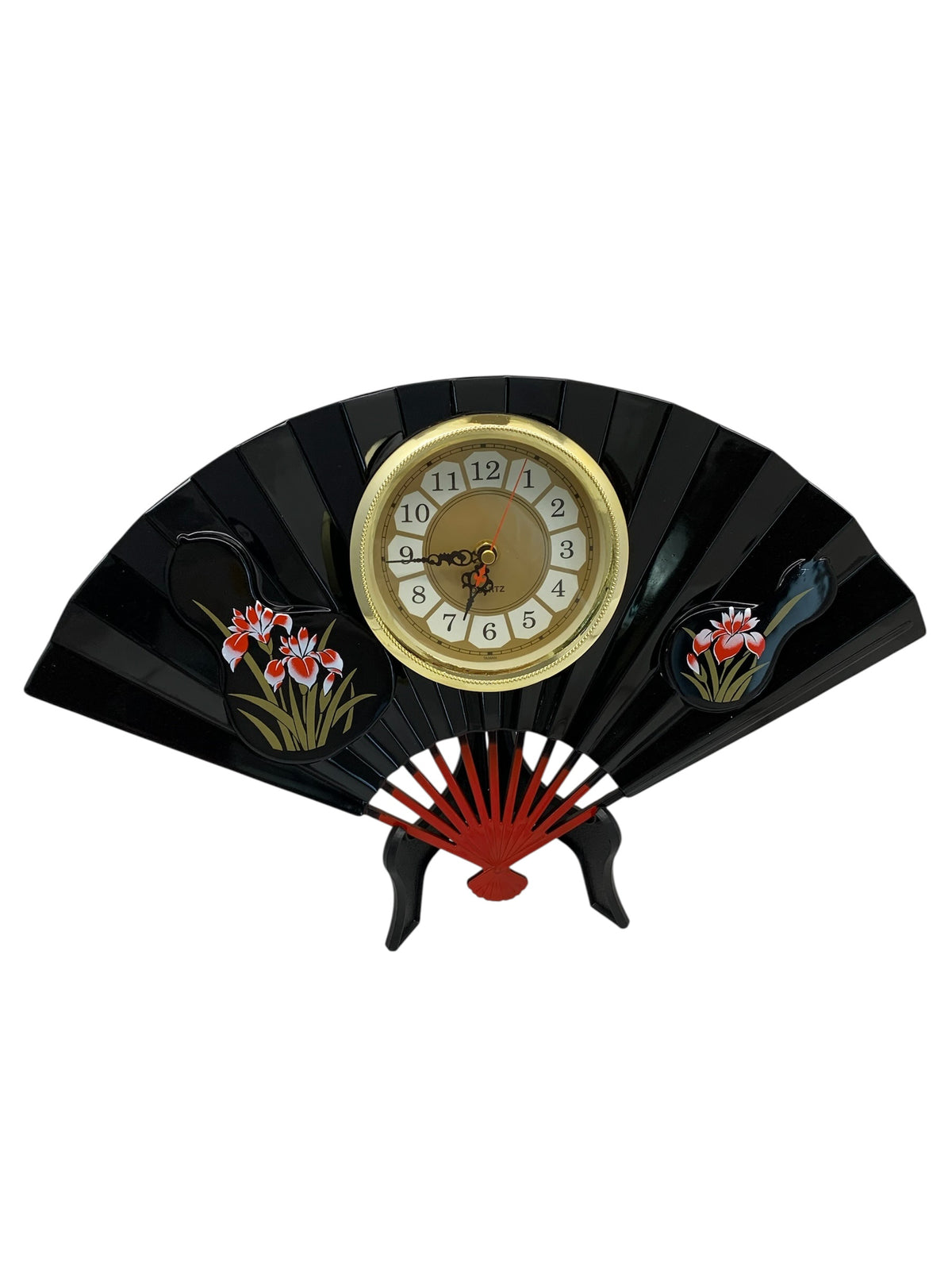 7094 - Clock Fan Shaped 18" Black |14-36|