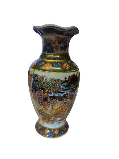13084   6" SATSUMA  Vase SIX GEISHA  |TBD|