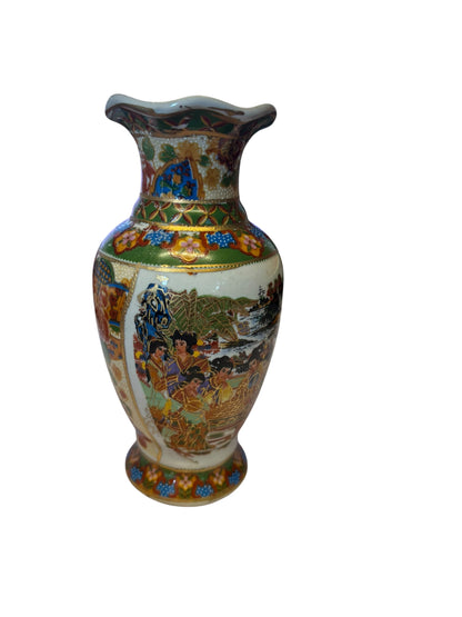 13084   6" SATSUMA  Vase SIX GEISHA  |TBD|