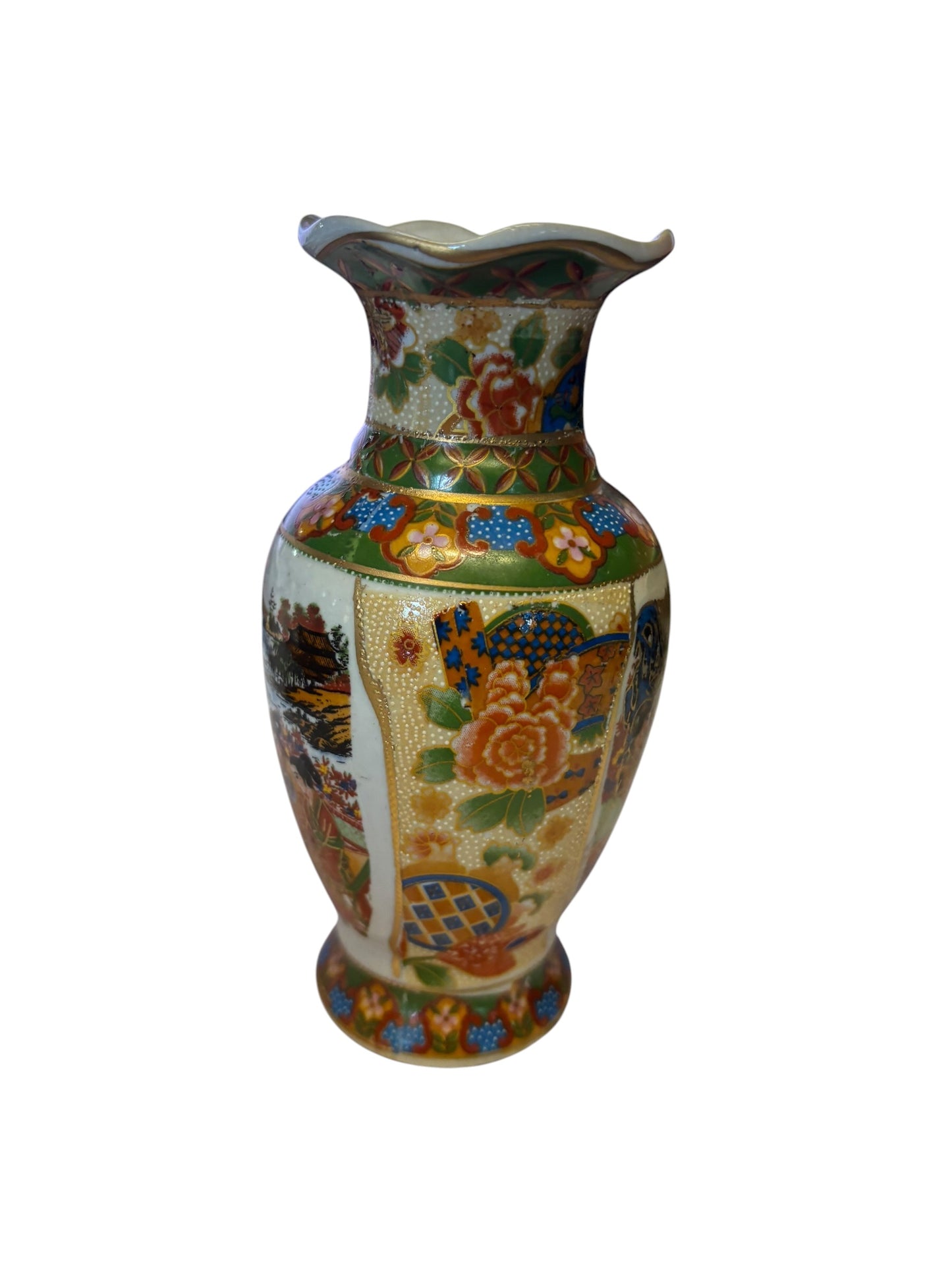 13084   6" SATSUMA  Vase SIX GEISHA  |TBD|