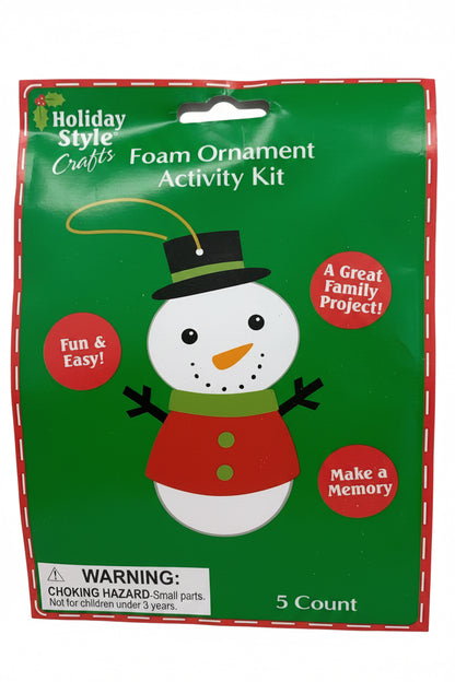 28089 - Foam Kit Snowman Ornament Included 5 Ornaments Ages 3 and Up 7" |9-11|