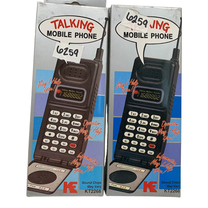6259 - Set of Two Toy Vintage Talking Mobile Phone 7" |T-65|